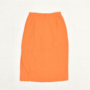 Patty Woodard California Women Straight Skirt Zip Acrylic Orange Size 8 Vintage